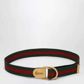 Gucci Belt with web motif and logo buckle