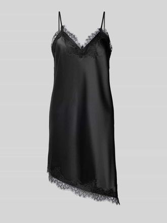 Only Tailliertes Satinkleid mit Spitze Modell BELLA in Black, Gr&ouml;&szlig;e XL