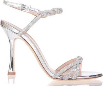 Ninalilou Love 90 Sandal - Dames - Sandalen met hakken - Grijs - 38 EU - Leer - Schoenen