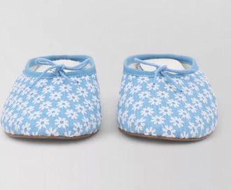 Repetto slippers round toe flat sole floral bow