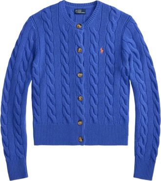Polo Ralph Lauren Cardigan in maglia a trecce - Blu