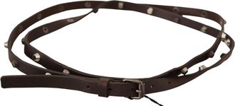 Costume National Womens Brown Leather Silver Tone Buckle Belt