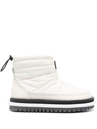 Tommy Jeans logo-patch padded ankle boots - women - Leather - 36 - White