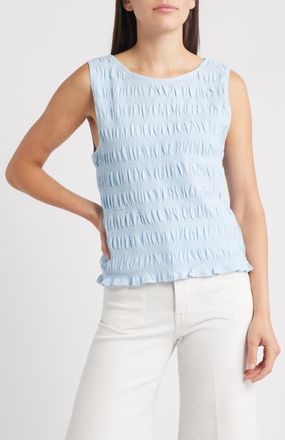 Madewell Smocked Tank Top in Light Pool at Nordstrom, Size Xx-Large