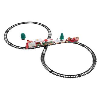 ECD Germany Tren para &aacute;rbol de navidad 22 piezas con 3 vagones, v&iacute;as, luz y sonido