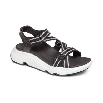 Aetrex Womens Marz Sport Sandal In Black/white
