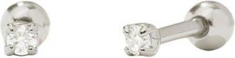 Made by Mary CZ Petite Prong-Set Stud Earrings in Silver at Nordstrom