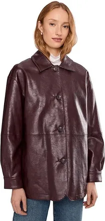 Levi's Faux Leather Blazer Womens Jacket Oxblood : SM, Polyurethane