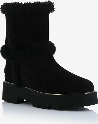 Aquazzura Plateau-Stiefeletten aus Shearling Teddi 20