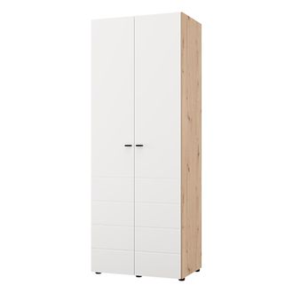 Dmora Armario 2 Puertas Pomar, Ropero Dormitorio Perchero, 1 Estante, 2 Puertas, 79x208h Cm Blanco Mate