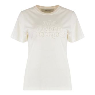 Golden Goose T-Shirts, female, White, Size: XS Olivia Cotton Crew-Neck T-Shirt