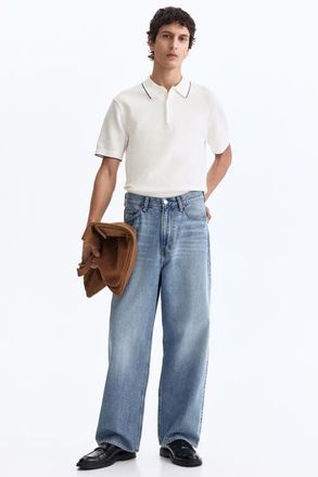 H&M Slim Fit Polo Shirt in White at Nordstrom, Size Xx-Large