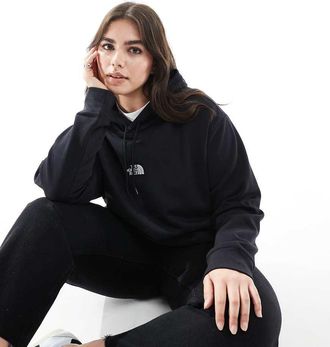 The North Face Plus - Felpa basic vestibilità comoda nera con cappuccio-Nero