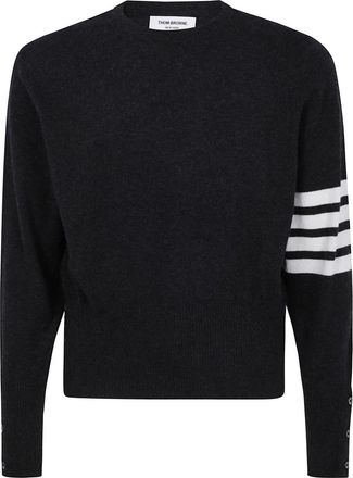 Thom Browne Classic Cashmere 4-Bar Pullover - Heren - Cashmere truien - Grijs - S - Kasjmier - Truien & Vesten