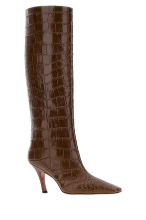 Amina Muaddi Brownprinted Stivali Boot