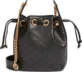 Saint Laurent Cassandre Quilted Leather Bucket Bag in Noir at Nordstrom