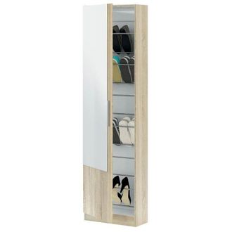 HOGAR 24 Zapatero 1 Puerta Con Espejo Roble