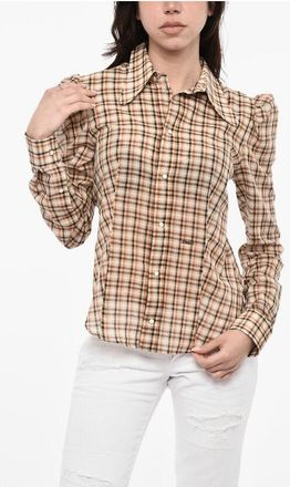 Dsquared2 Cotton Checked Shirt with Snap Buttons size 36