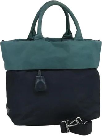 Prada Pre-owned Nylon totes - Dames - Vintage Shopper - Blauw - ONE Size - Nylon - Vintage