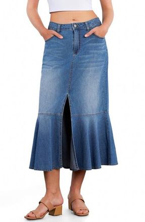 Wash Lab Denim Denim Midi Mermaid Skirt in Denim Bloom at Nordstrom, Size 31
