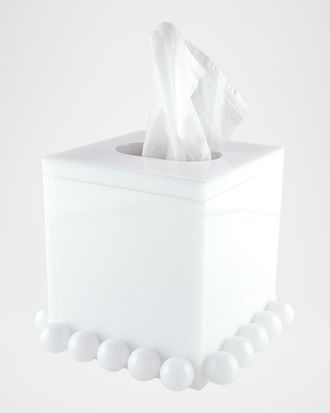 Tizo Design White Lucite Tissue Box Bubble Design
