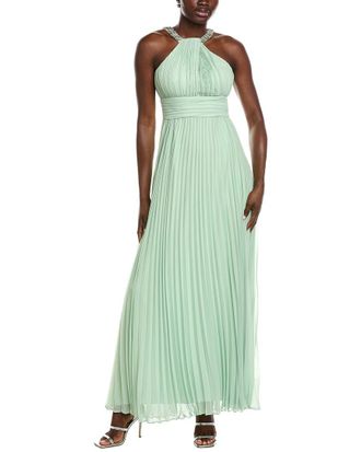 Eliza J Folded Embellished Neck Strap Gown