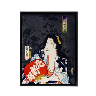 Artery8 Ukiyo E Portrait of an Actress Framed Canvas Wall Art Print Kunichika | Size: W24 x H32