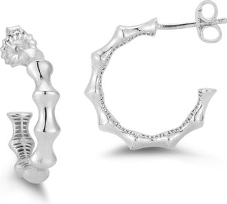 Glaze Jewelry Sterling Silver Polished Bamboo Hoops