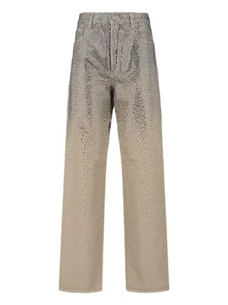 Golden Goose Straight-Leg Jeans With Rhinestones - Beige