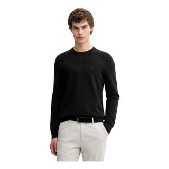 Marc O'Polo Gebreide trui met ronde hals - Heren - Truien - Zwart - Maat: 2XL Katoen