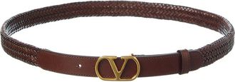 Valentino Vlogo Signature Braided Leather Belt