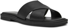 Anne Klein Khloe Crossover Strap Slide Sandal in Black at Nordstrom Rack, Size 5.5