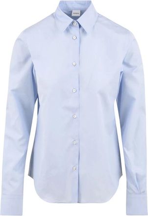 Aspesi Klassiek Katoenen Popeline Shirt - Dames - Overhemden - Blauw - L - Katoen - Overhemden