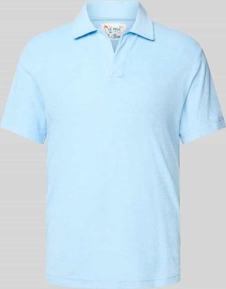 MC2 Saint Barth Slim Fit Poloshirt mit V-Ausschnitt Modell JEREMY - TERRY in Hellblau, Größe XL