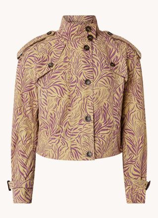 Ted Baker Aiynee cropped jack met print en opstaande kraag