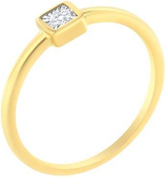 House of Brilliance 14K Yellow Gold Plated Silver 1/20 cttw Miracle Set Diamond Promise Ring in Yellow Gold Over Silver at Nordstrom, Size 8