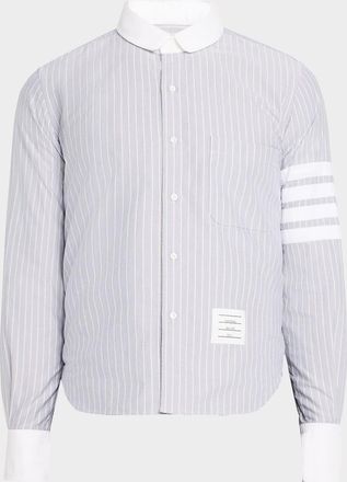Thom Browne Mens 4-Bar Striped Sport Shirt