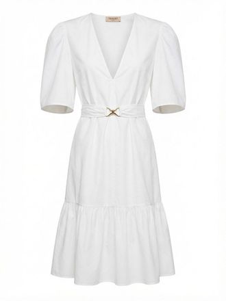 Twin-Set Mini Dress With Ruffle And Detachable Belt