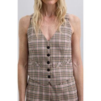 Scalpers Pinkcheck Vest at Nordstrom, Size Medium Eu
