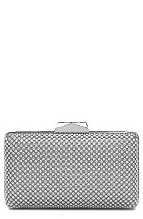 Olga Berg Natasha Mesh Clutch in Silver at Nordstrom