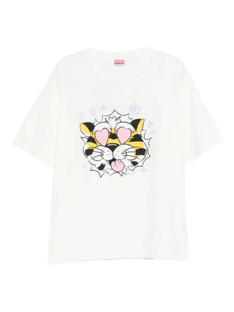 Kenzo T-shirt met tijgerprint - Wit