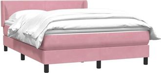 vidaXL Cama Box Spring Con Colch&oacute;n Terciopelo Rosa 160x210 Cm Vidaxl