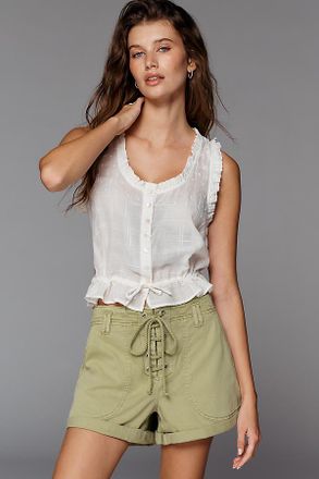 Pilcro Slouchy Lace-Up Shorts