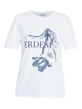 Erdem printed-detail T-shirt - White