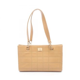 Chanel Beige Grained Calfskin Handbag Tote Bag (Pre-Owned)