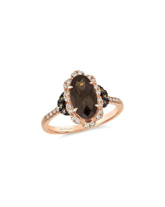 Le Vian 14K Rose Gold Diamond Smoky Quartz Cocktail Ring