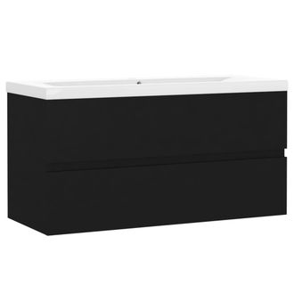 vidaXL Mueble Con Lavabo Madera De Ingenier&iacute;a Negro Vidaxl