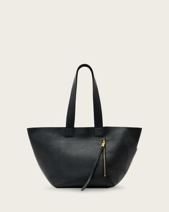 AllSaints Leather Alba Leather Tote Bag, Size: One Size