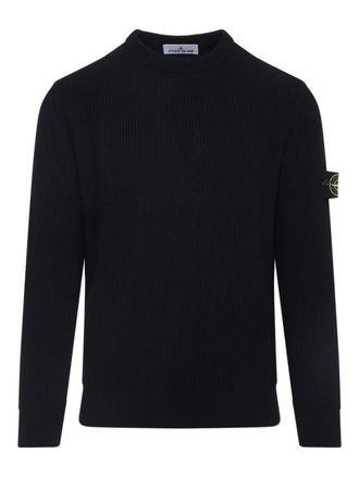 Stone Island Maglione Dolcevita In Lana A Coste-Uomo