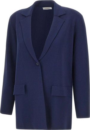 KANGRA Jassen, Dames, Blauw, M, Leer, Milano Stitch Viscose Blend Blazer